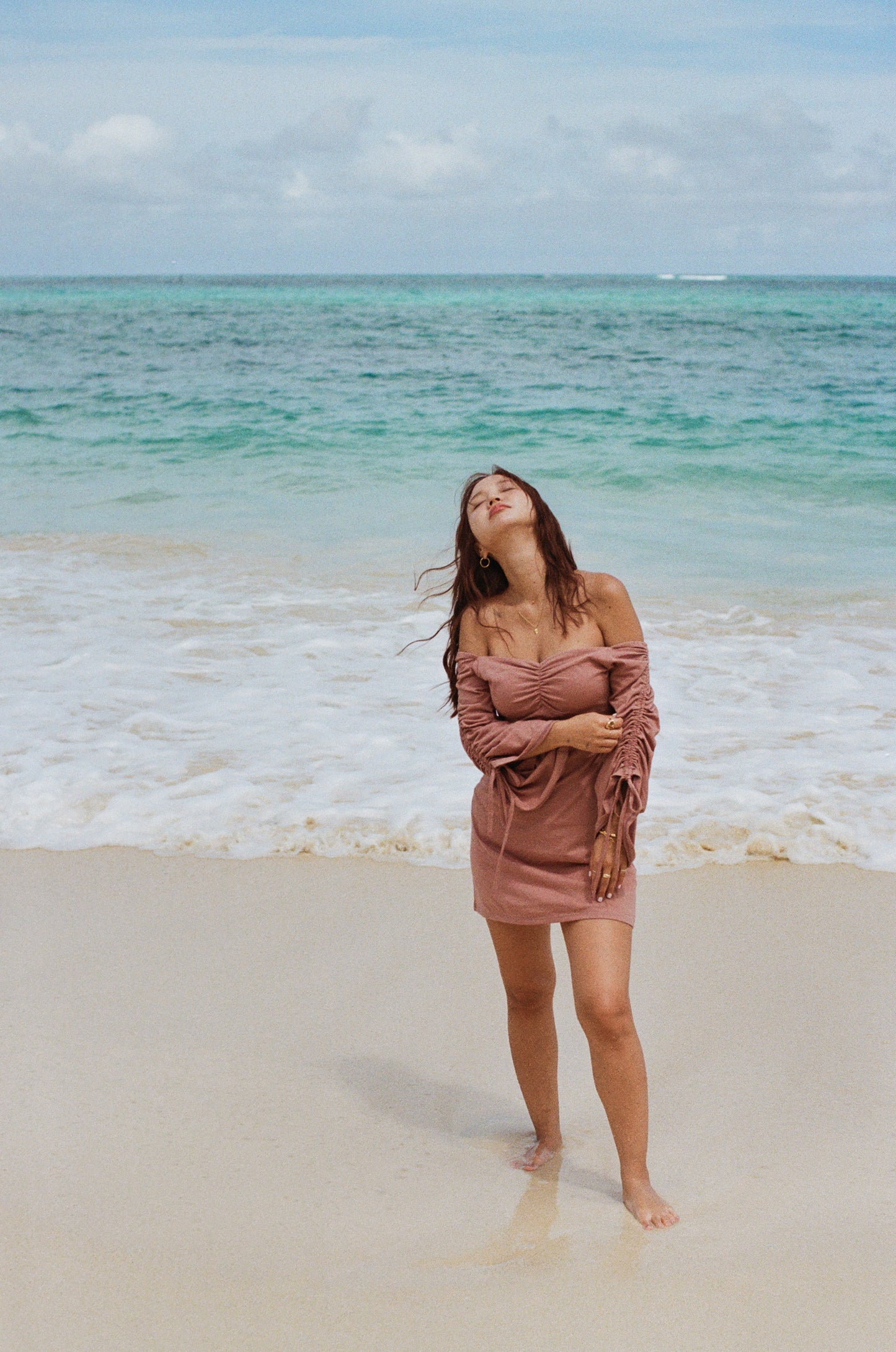 Beachy shirring dress