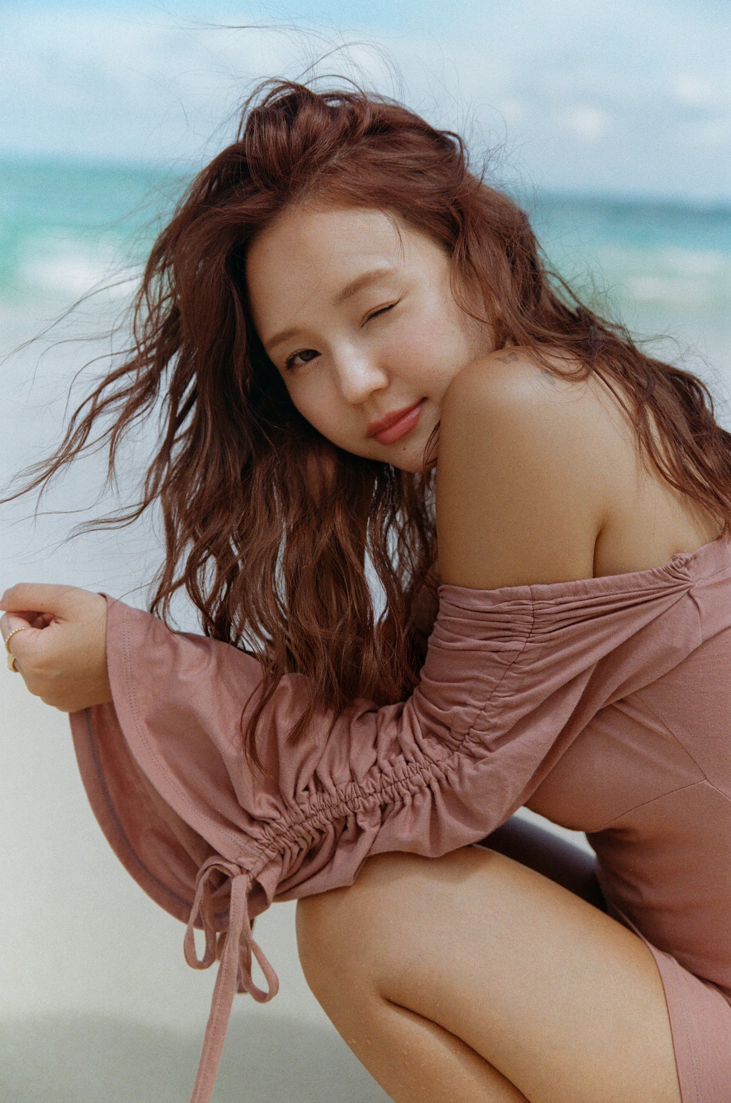 Beachy shirring dress