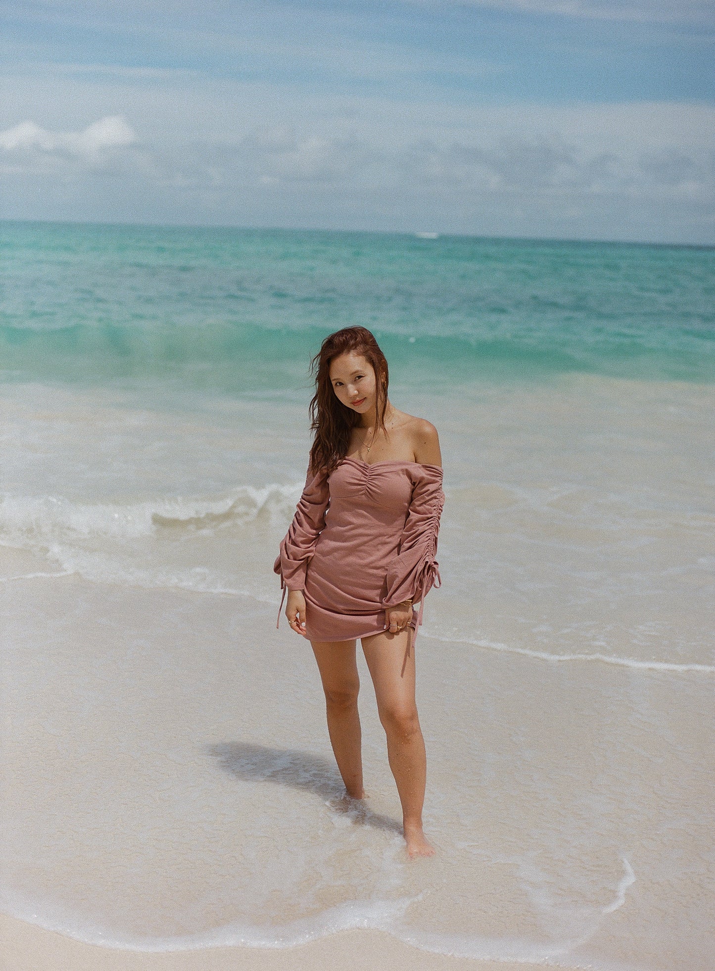 Beachy shirring dress