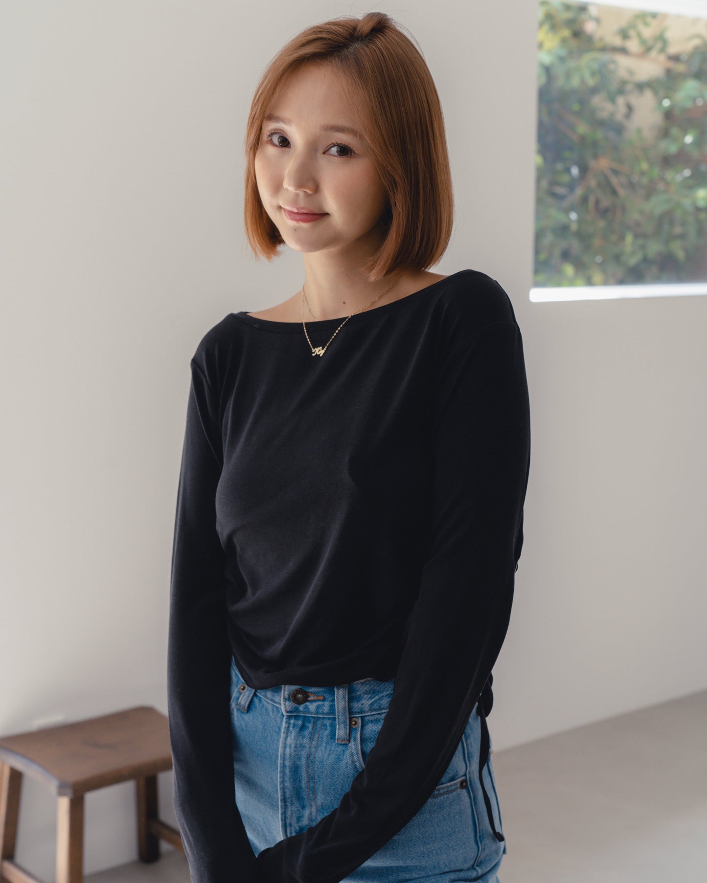 SHIRRING LONG SLEEVE SHIRT