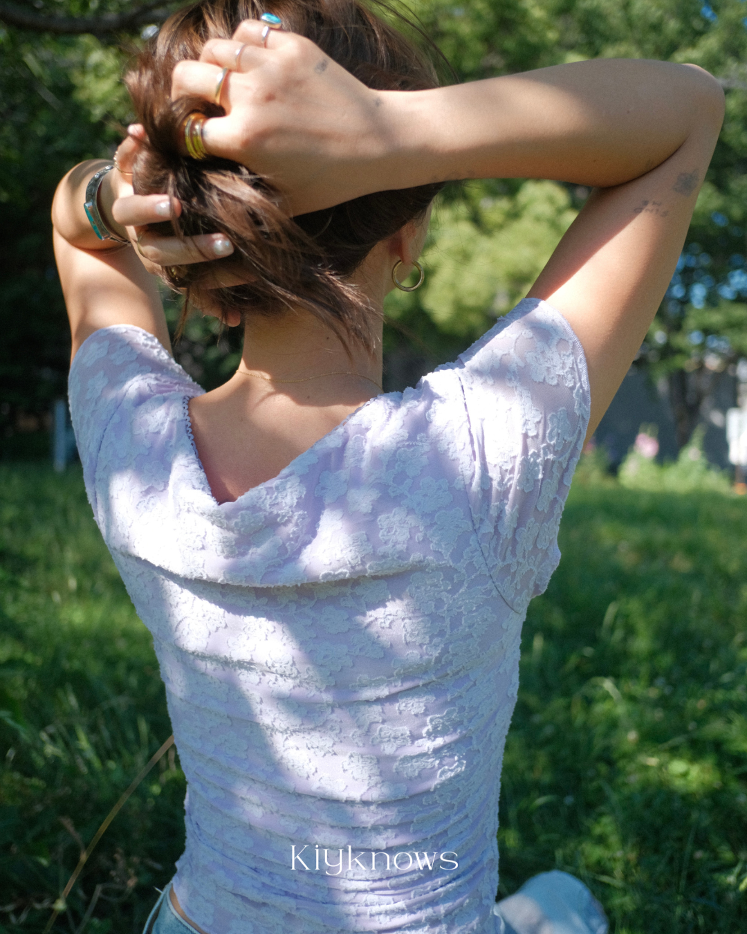Flower lace tops